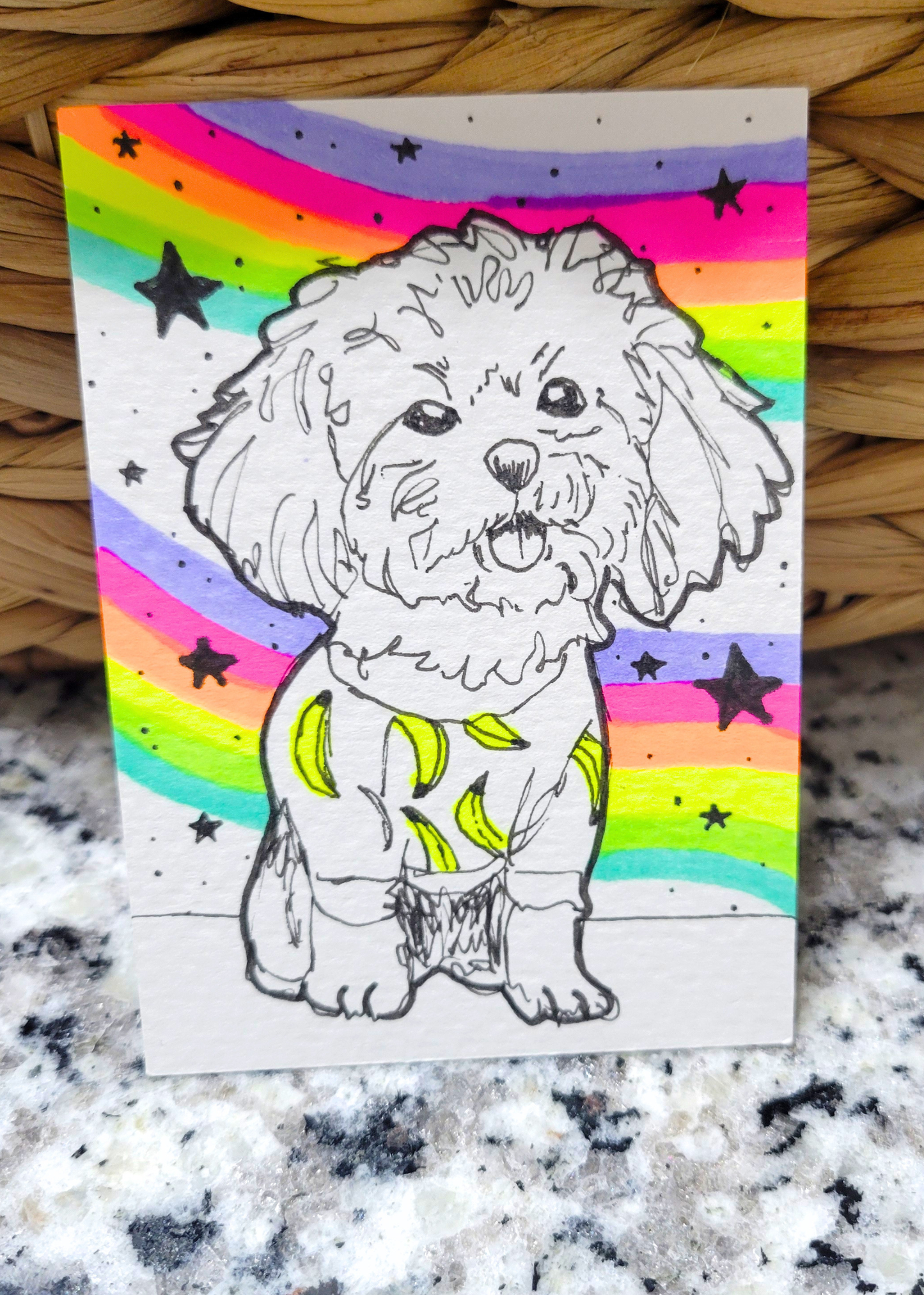 OOAK ACEO Dog Rainbow